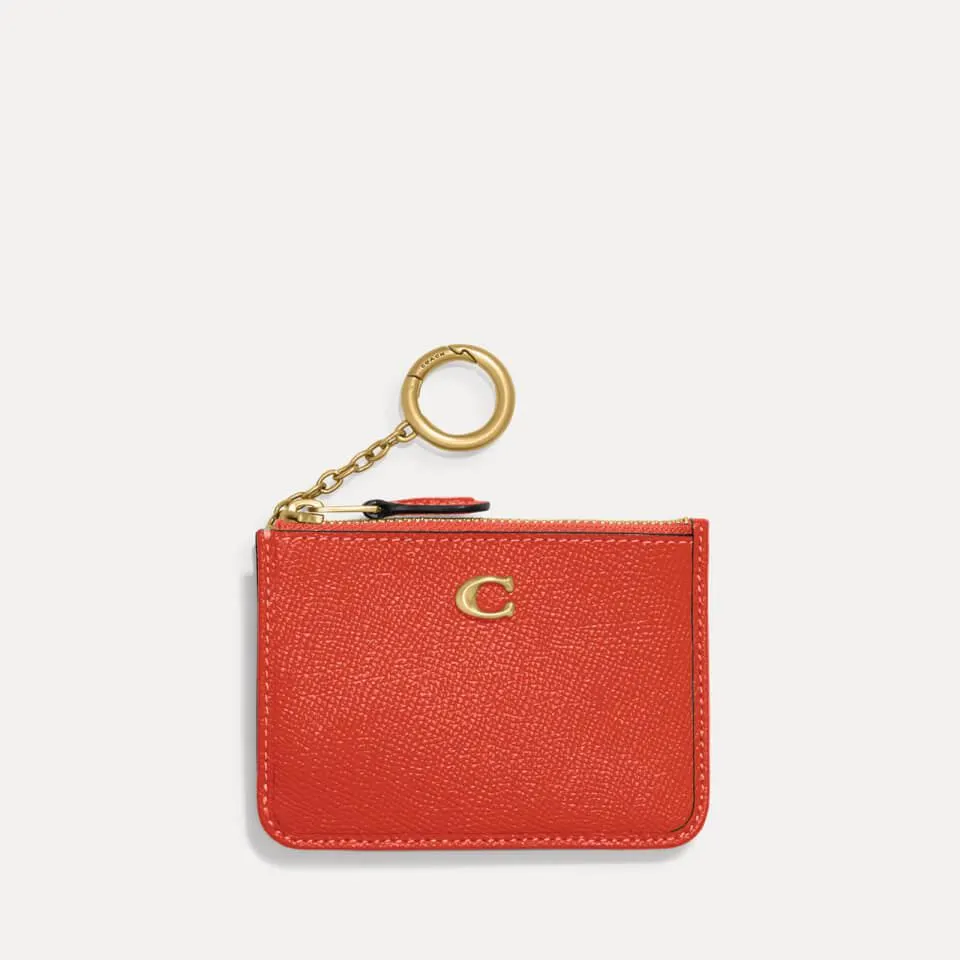 Coach Crossgrain Mini Pebbled Leather ID Wallet