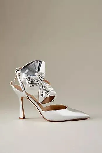 Sam Edelman Halie Metallic Bow Pointed-Toe Stiletto Heels