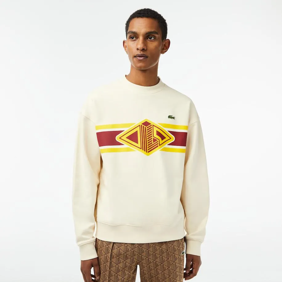 Men’s Lacoste Round Neck Loose Fit Printed Sweatshirt