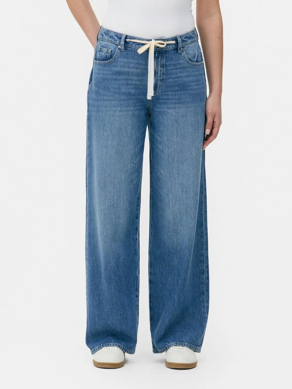 Tie Waist Wide Leg Jeans