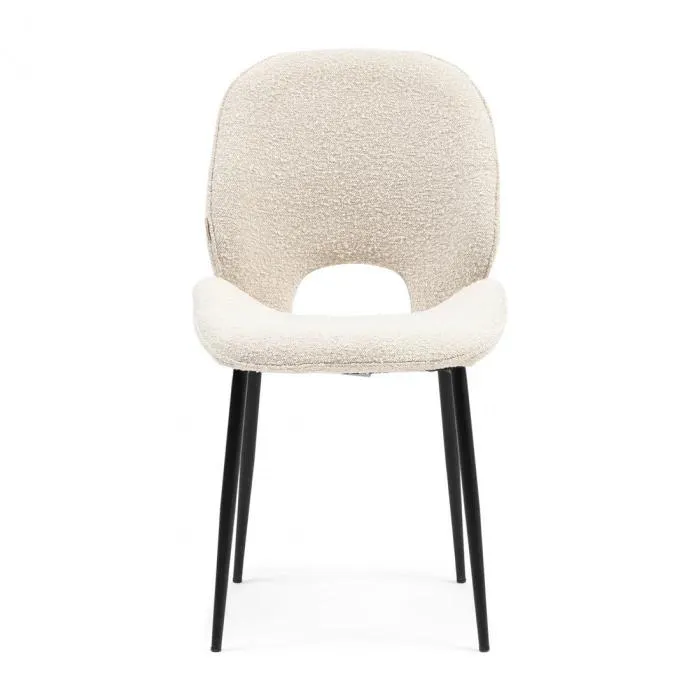 Dining Chair Mr. Beekman, White Sand, Bouclé