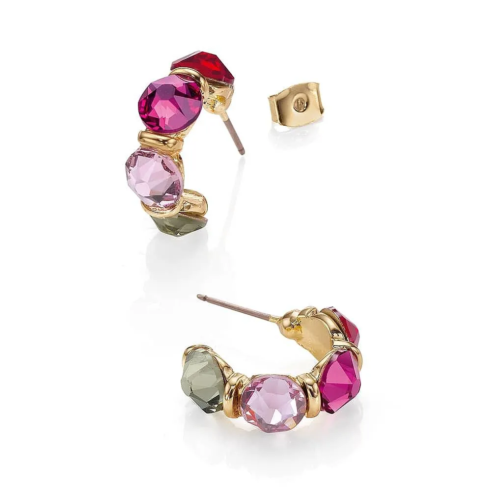 Flickering Light Crystal Hoop Earrings