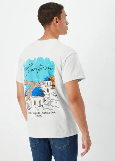 Ecru Santorini Print T-Shirt - Small