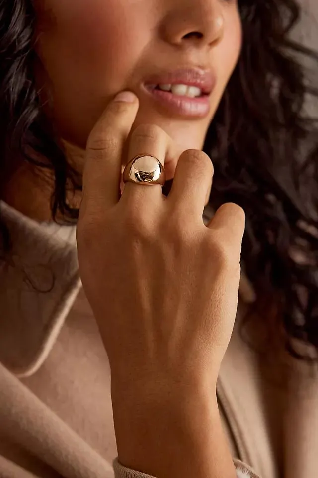 Gold-Plated Chunky Dome Adjustable Ring