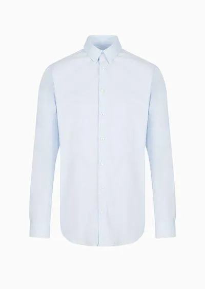 Stretch fabric shirt with collar stays