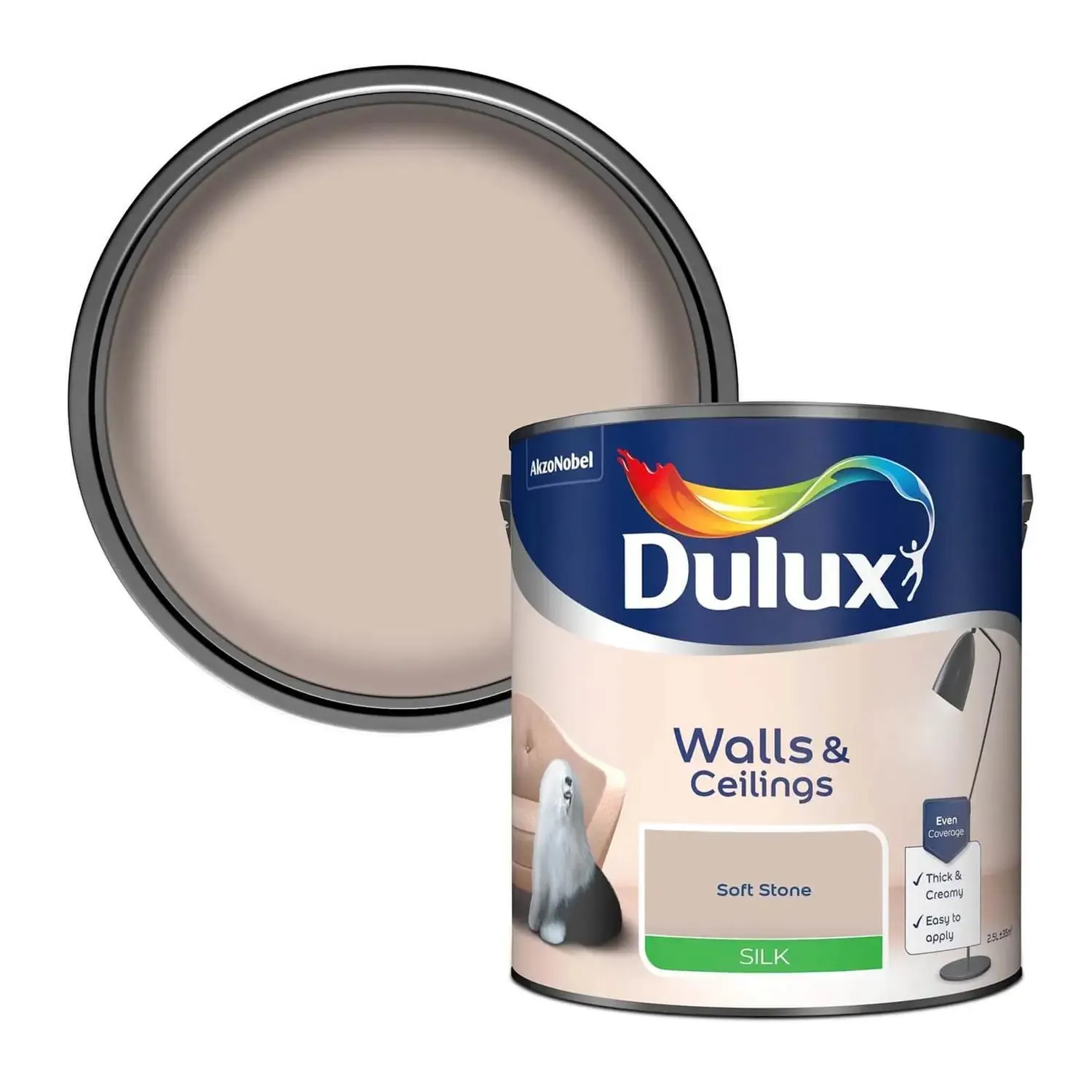 Dulux Soft Stone - Silk Emulsion Paint - 2.5L