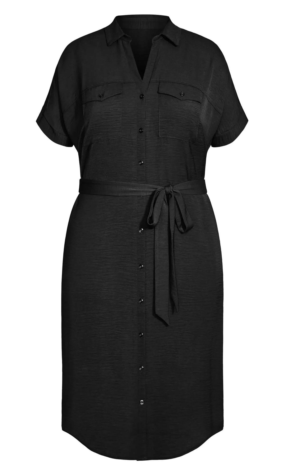 Evans Black Utility Shirt Dress