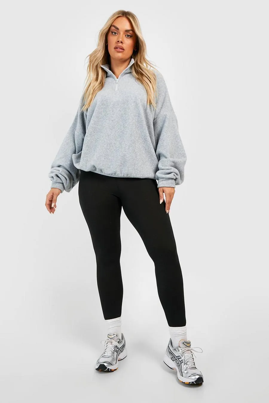 Plus High Waisted Ruched Bum Basic Leggings