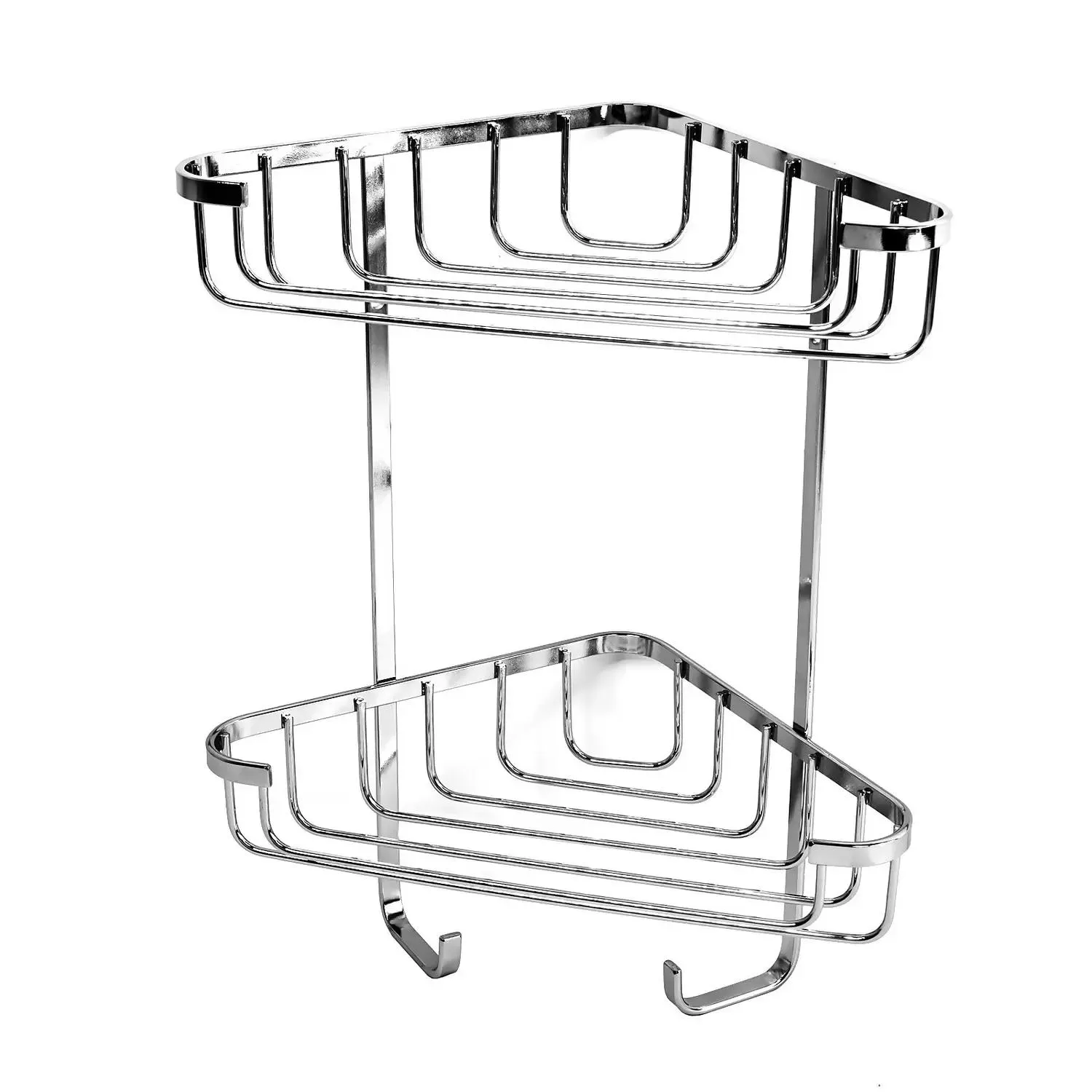 Homebase 2 Tier Corner Basket - Chrome