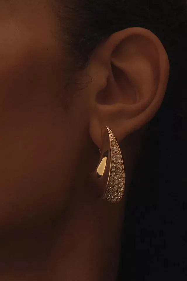 The Petra Pavé Wavy Drop Earrings
