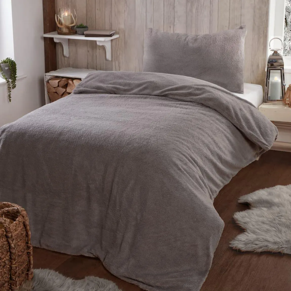 Simply Teddy Silver Duvet Set - Single