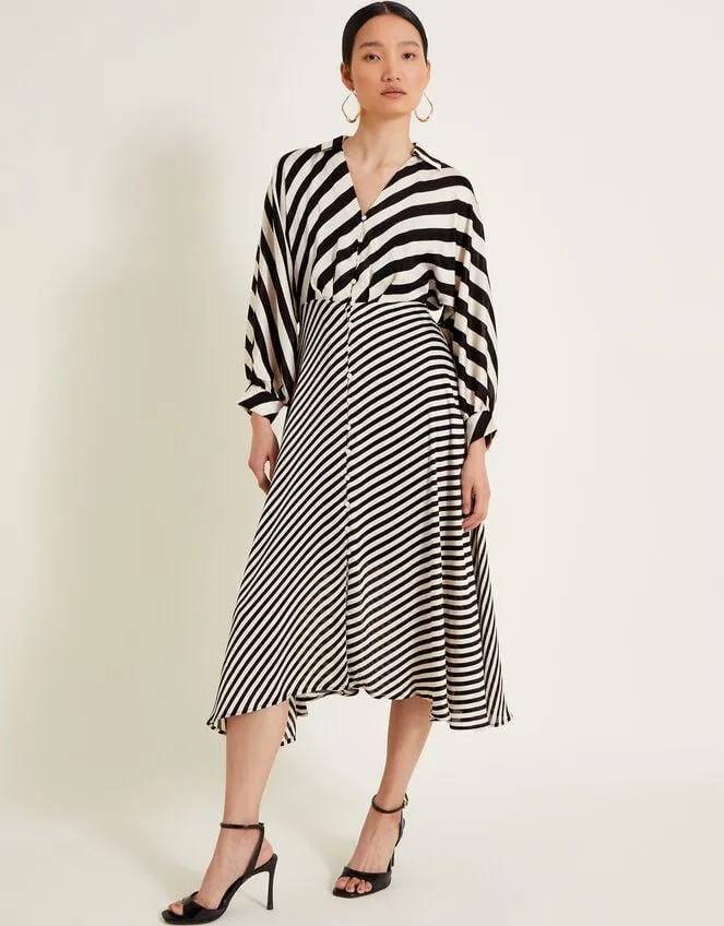Sofia Stripe Dress Black