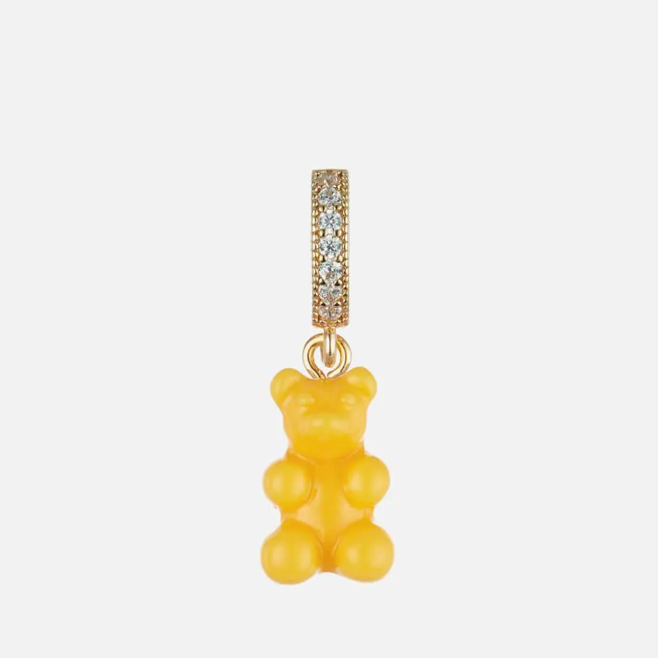 Crystal Haze Women's Pave Nostalgia Bear Pendant - New York Taxi Yellow