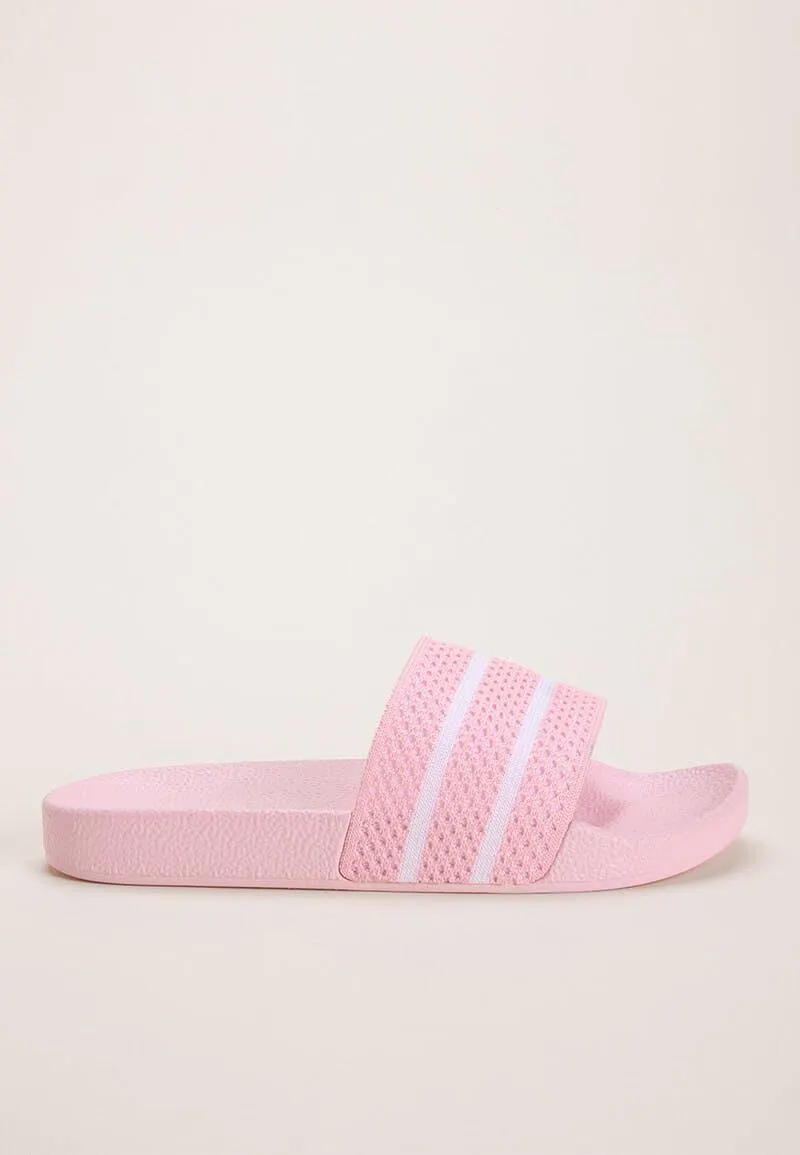 Older Girl Pink and White Stripe Slider