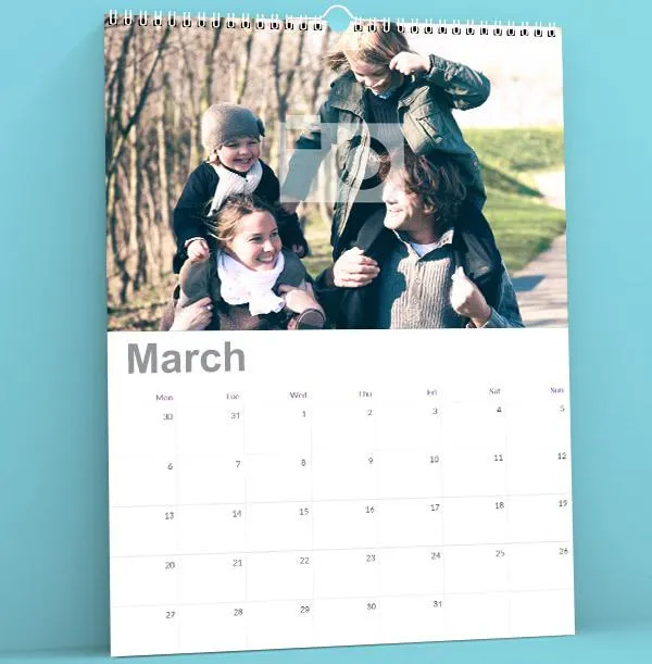 Single Photo Upload Calendar