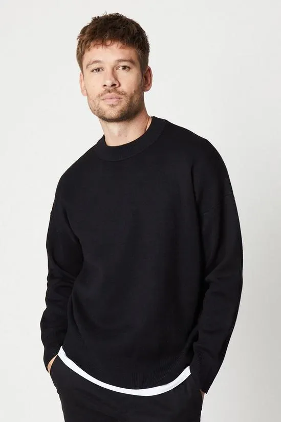 Relaxed Knitted Crew Neck Jumper