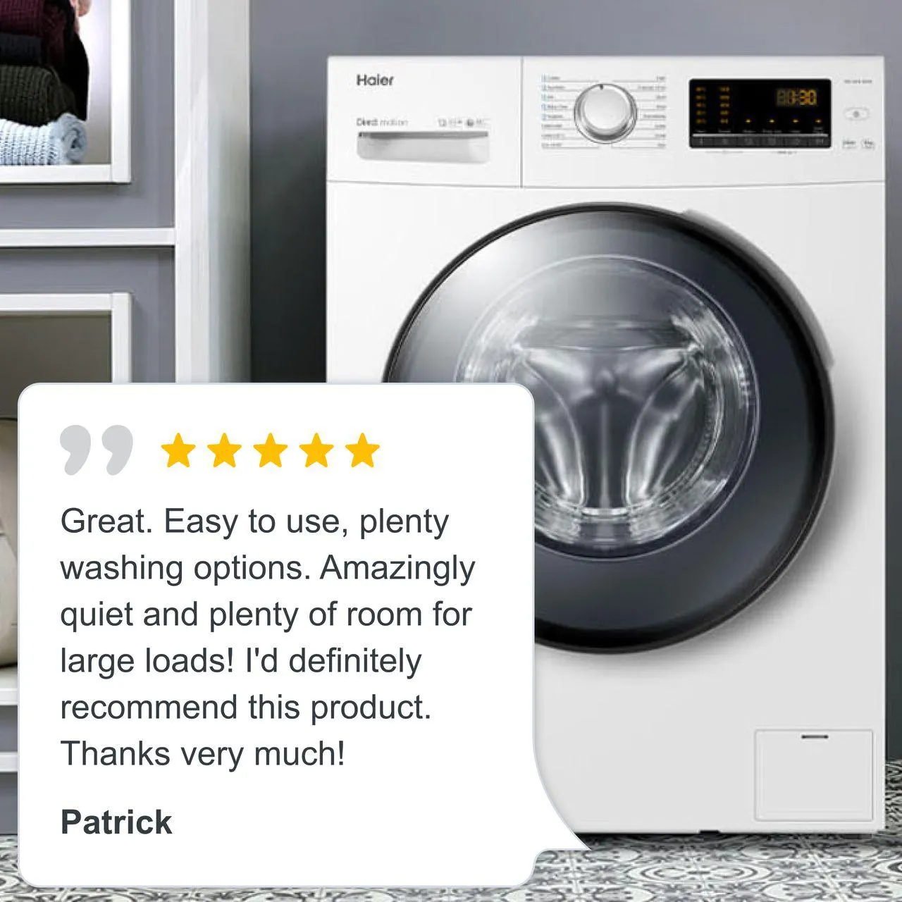 Haier HW100-B1439N 10Kg Washing Machine with 1400 rpm - White - A Rated