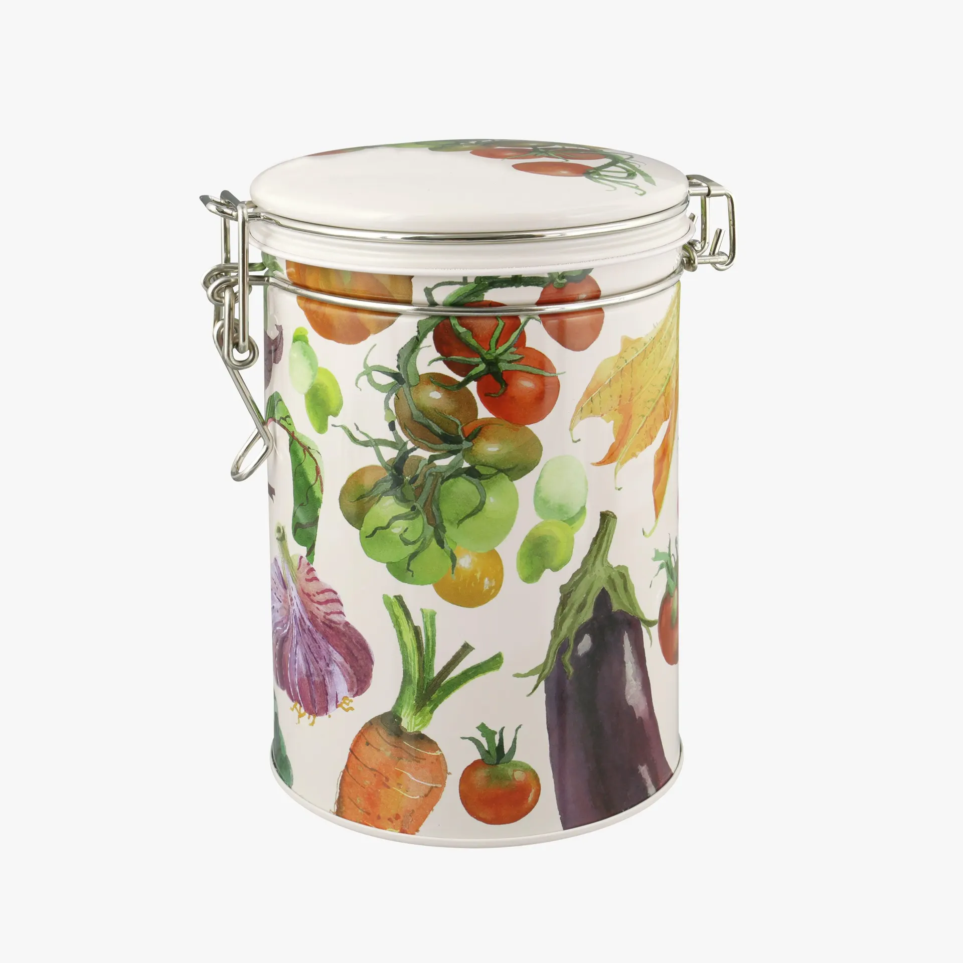 Vegetable Garden Clip Lid Tin Caddy