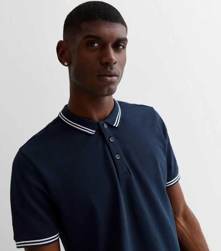 Navy Piqué Short Sleeve Polo Shirt