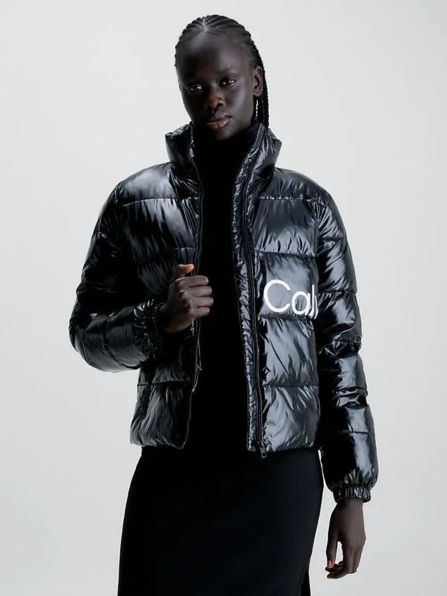 High Shine Fitted Puffer Jacket