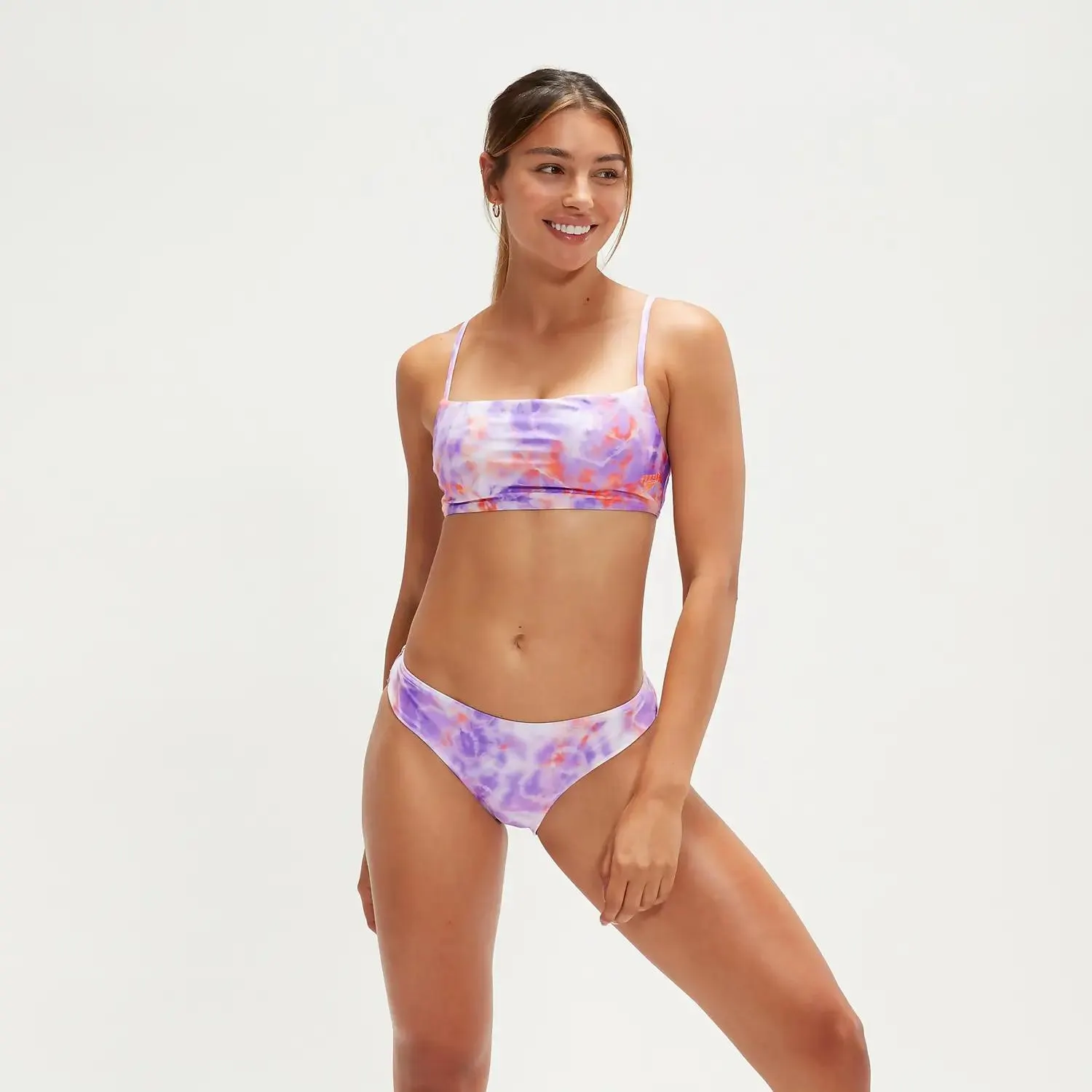 Women's Printed Adjustable Thinstrap Bikini Lilac