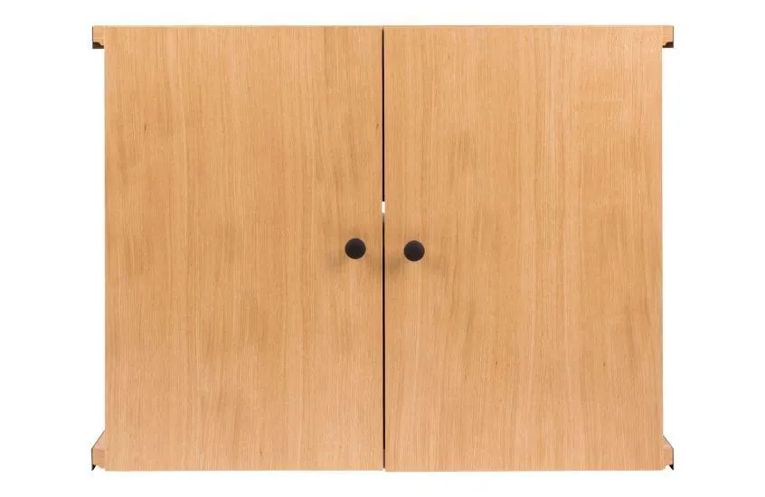 Tower Shelving System 2 Door Cabinet in Oak