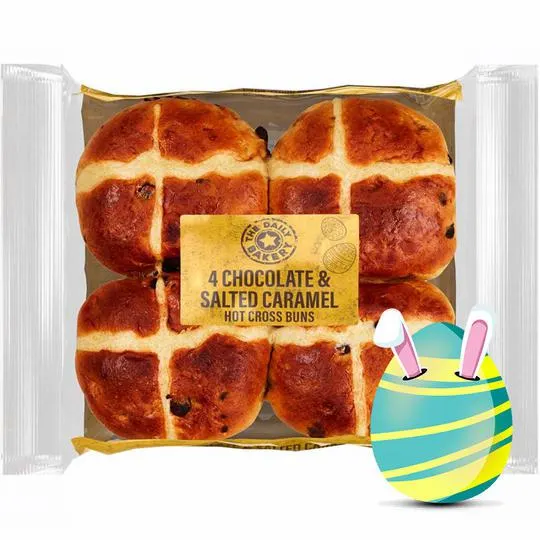 The Daily Bakery 4 Chocolate & Salted Caramel Hot Cross Buns