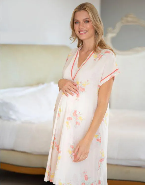 Vintage Floral Maternity & Nursing Nightdress