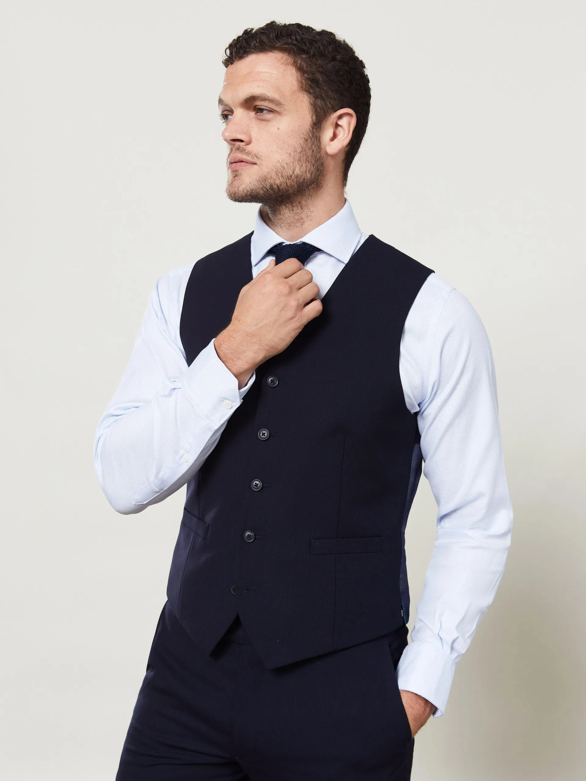 Kennington Infinity Slim Fit Navy Waistcoat