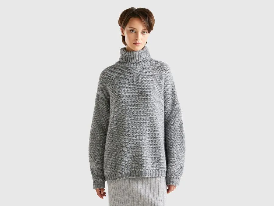 Turtleneck in alpaca and wool blend