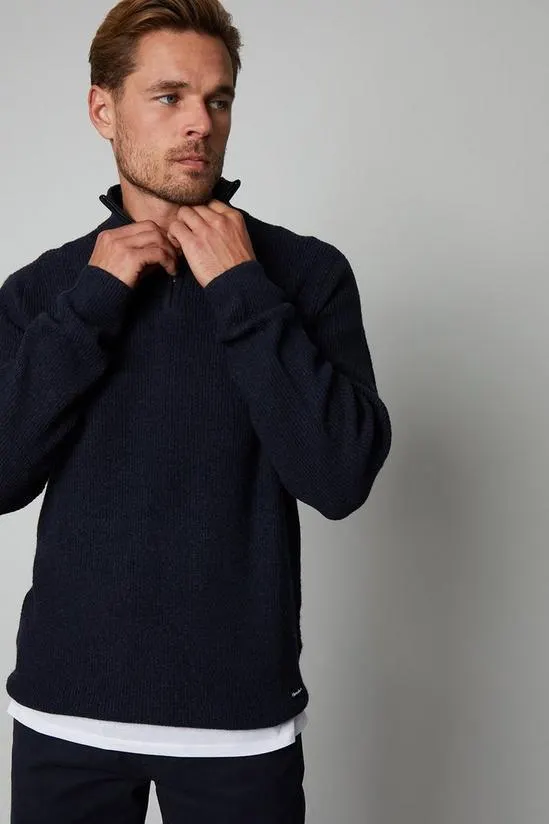 'Prestwich' Lightweight Quarter Zip Knitted Jumper