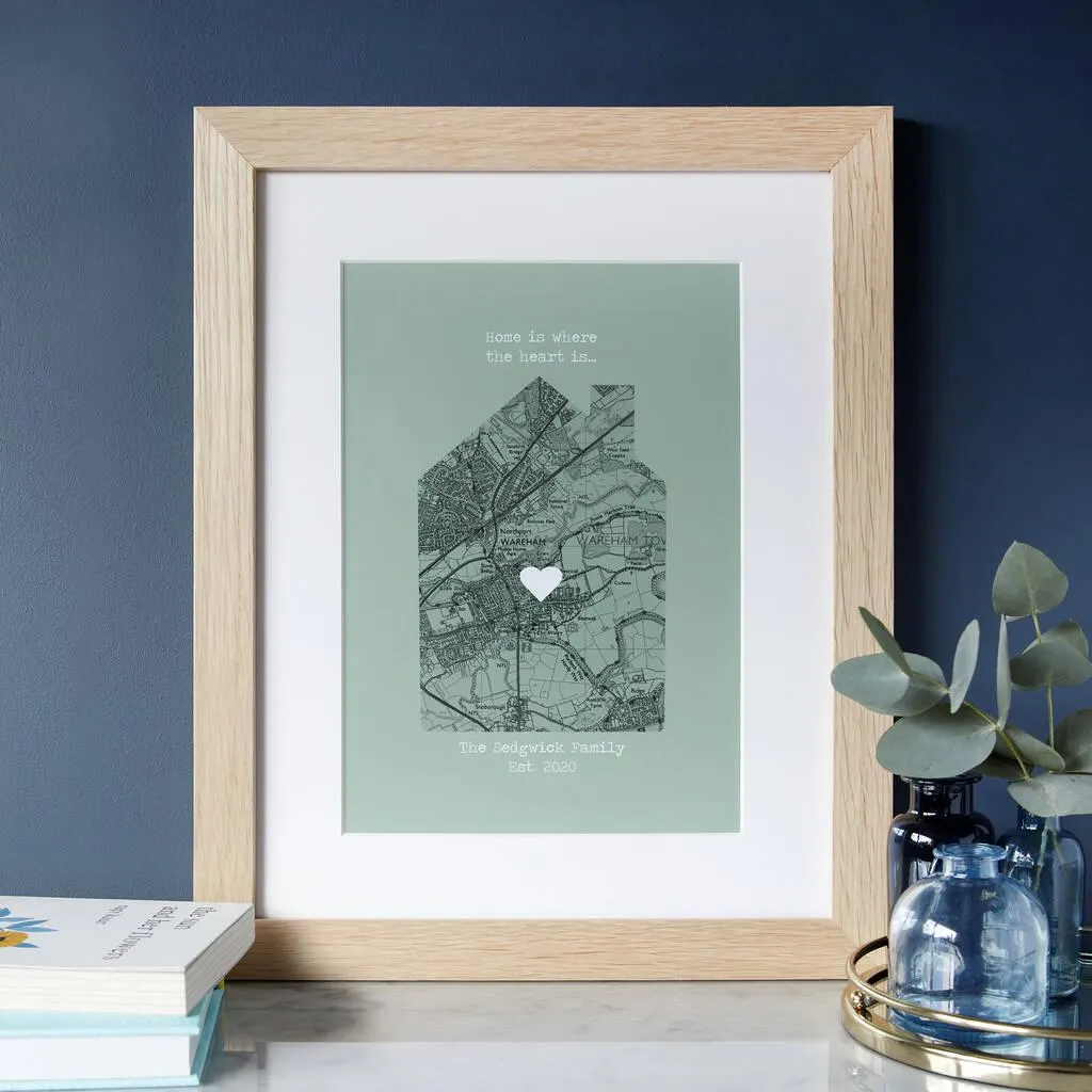 Our First Home Personalised Map Print