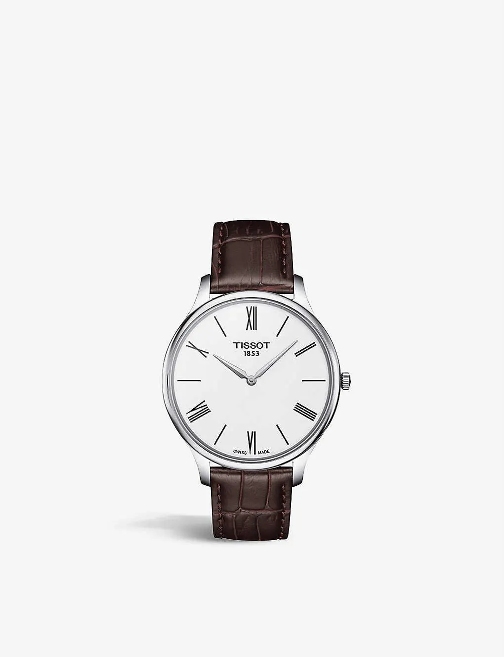 T063.409.16.018.00 Tradition stainless steel and leather quartz watch