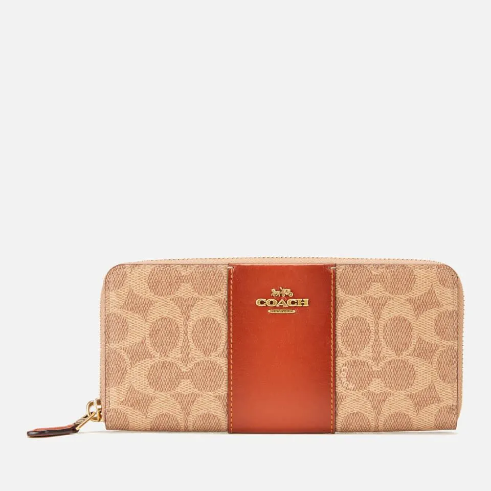 Coach Women's Signature Zip Wallet - Tan Rust