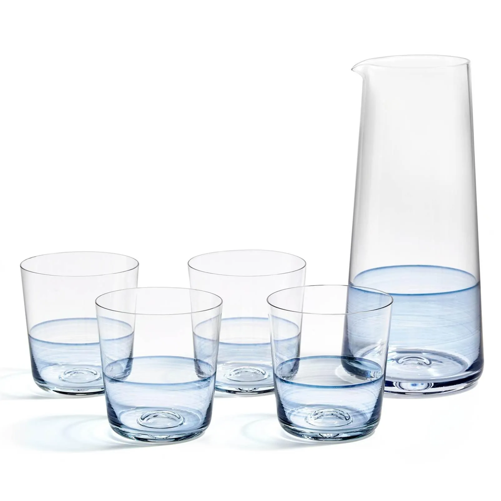 Carafe & Tumbler, Blue 5 Piece Set