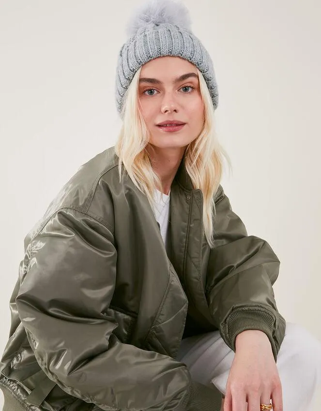 Chunky Knit Pom-Pom Beanie