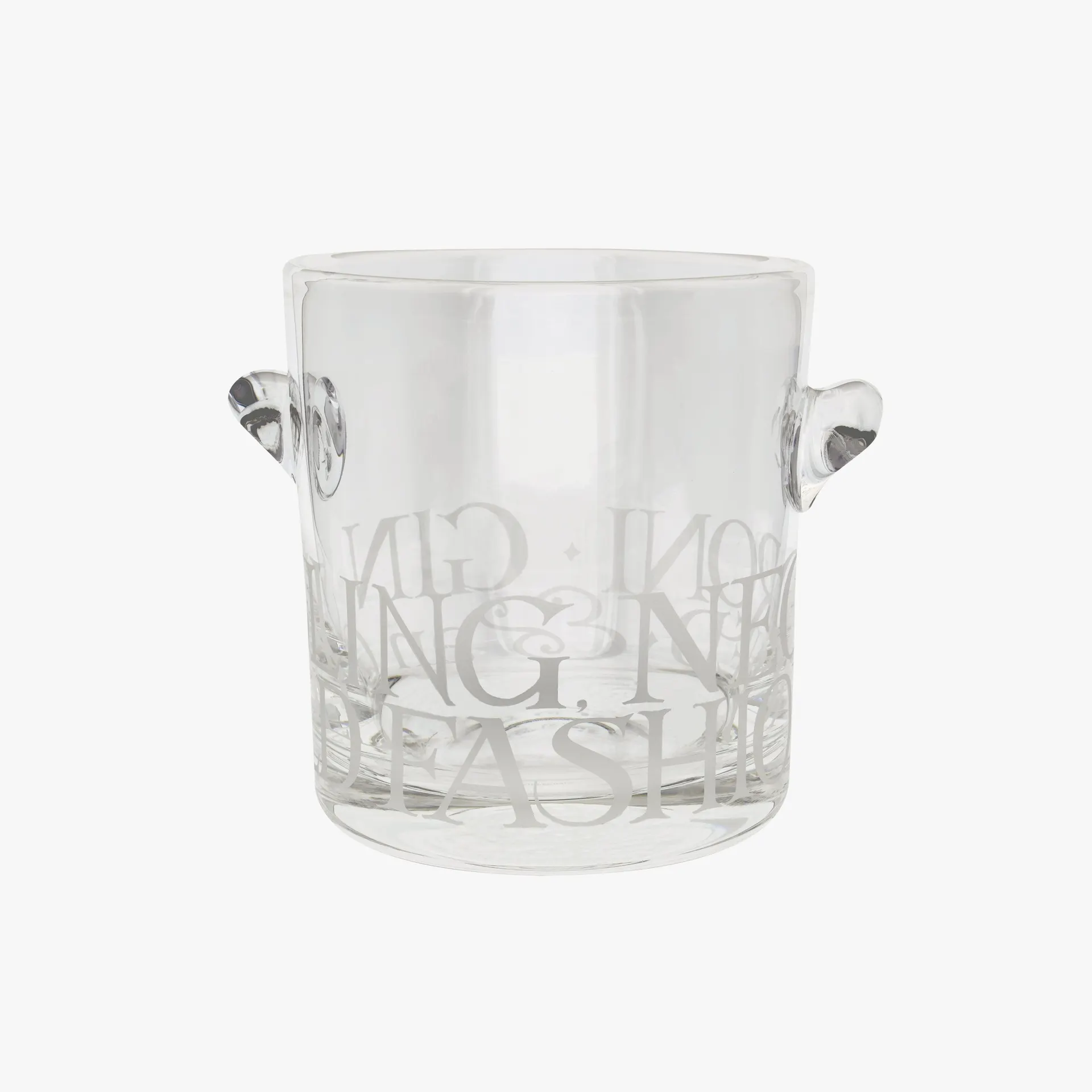 Black Toast Small Glass Ice Bucket