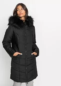 Faux Fur Trim Padded Coat