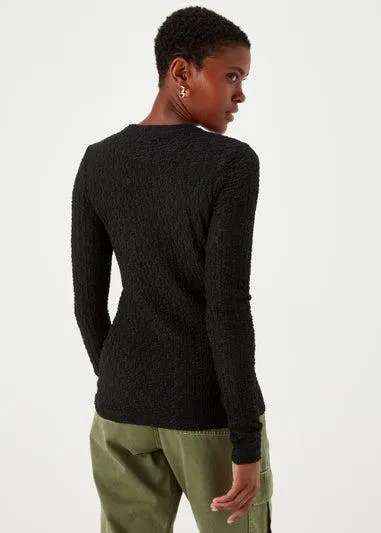 Black Lace Long Sleeve Top - Size 8