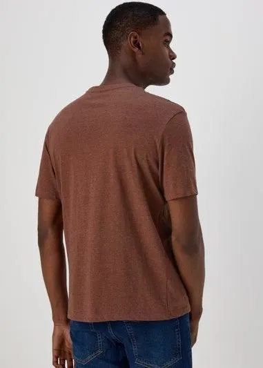 Brown Beer Print T-Shirt - Small