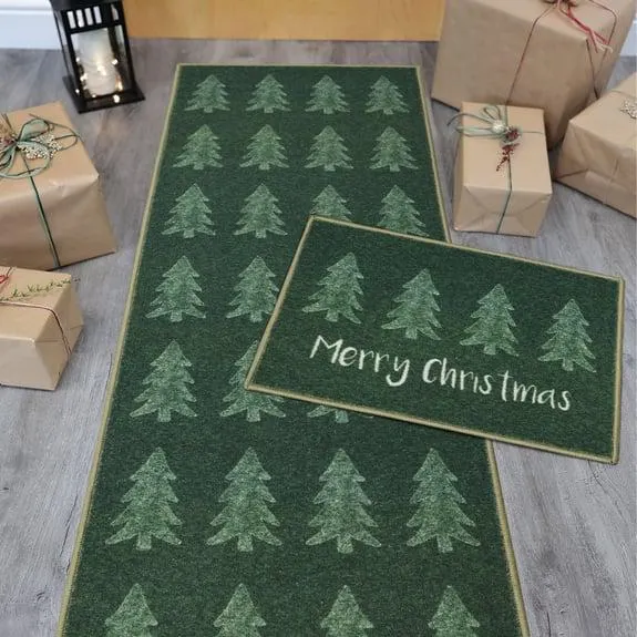 Christmas Trees Runner and Doormat