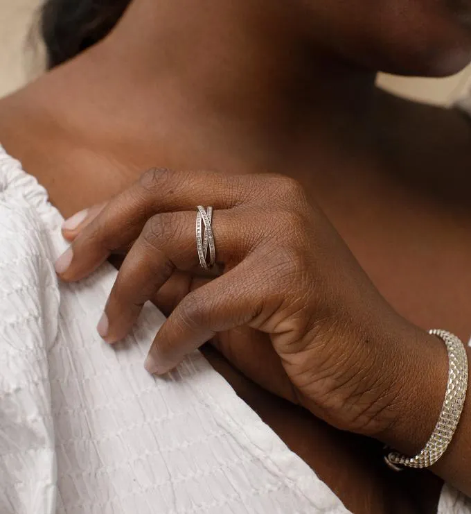 Triple Rolling Diamond Ring