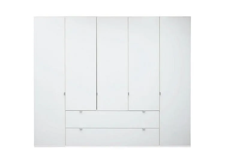 Memphis 5-Door Combi Wardrobe - White