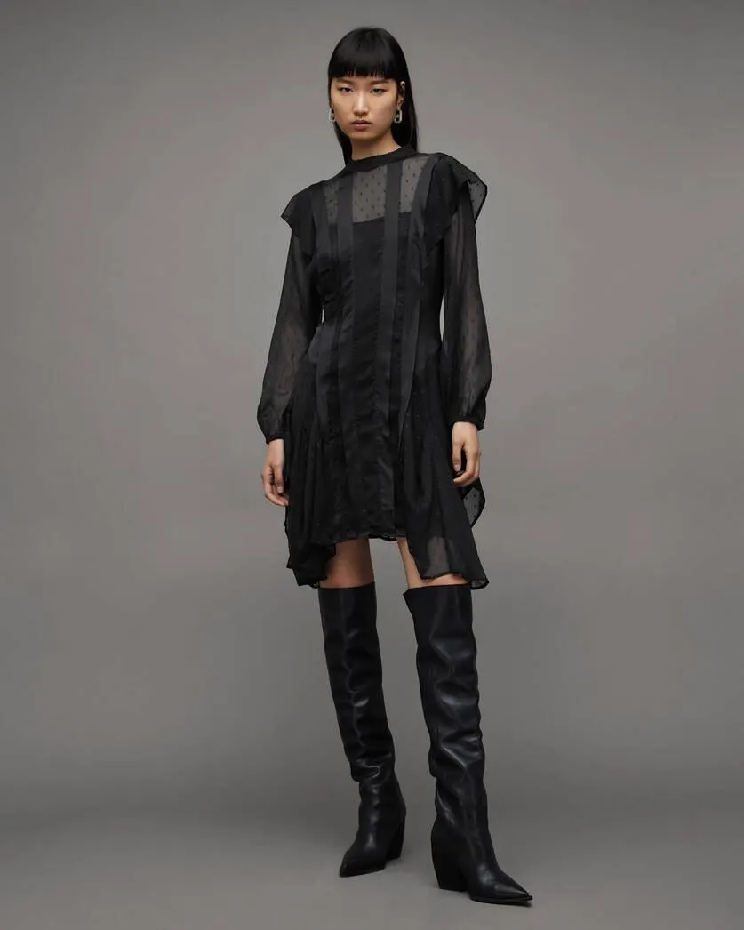 Fleur Long Sleeve Shimmer Mini Dress