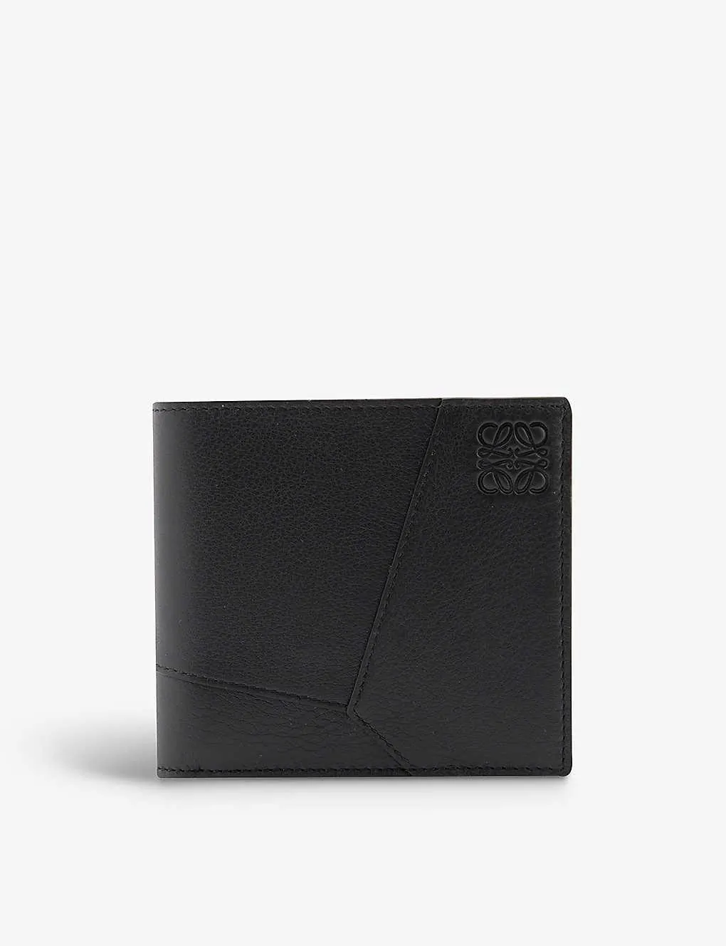 Puzzle Edge brand-debossed leather wallet
