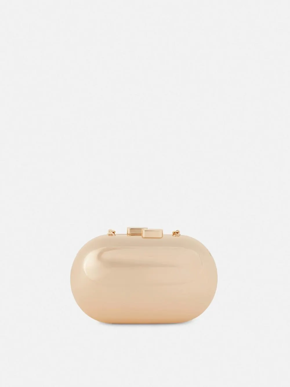 Rita Ora Chain Strap Metal Clutch Bag