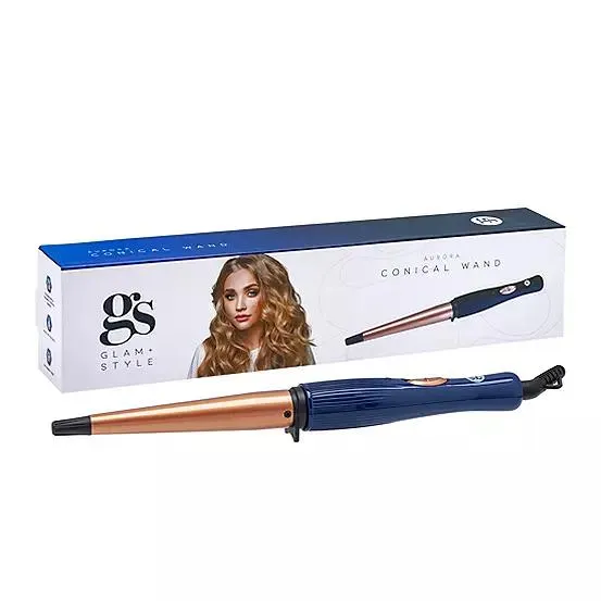 Glam & Style Aurora Blue Conical Wand with copper accents