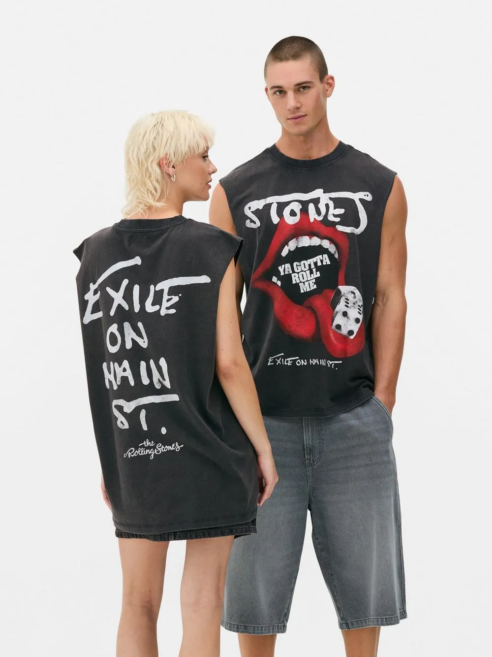 Top s/ mangas gráfico The Rolling Stones