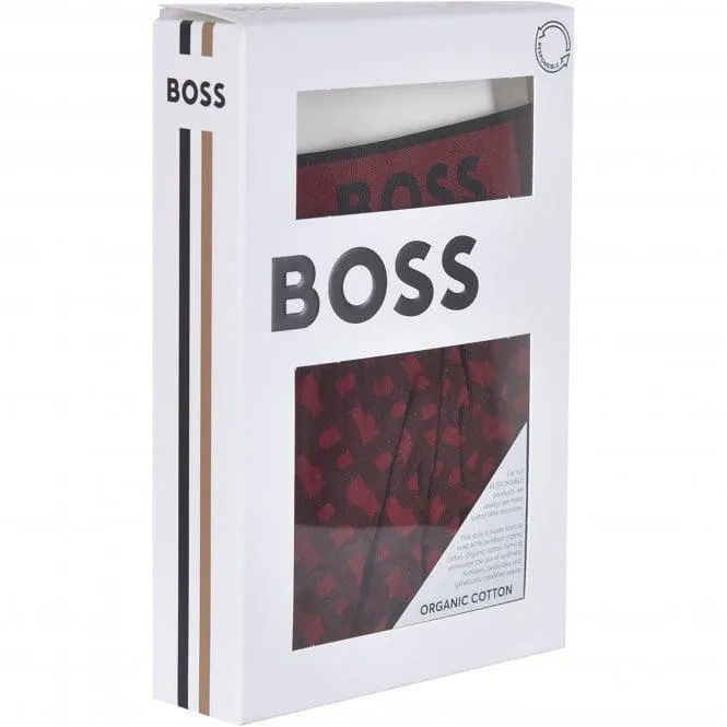 B-Grid Print Boxer Trunk, Burgundy