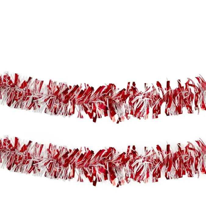 Festive Feeling 1.7 Metre Tinsel - Red/White x2
